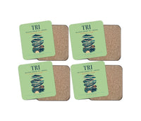 Thumbnail for Tri-Cities Airport (TRI) design on light green 4 pieces set coaster