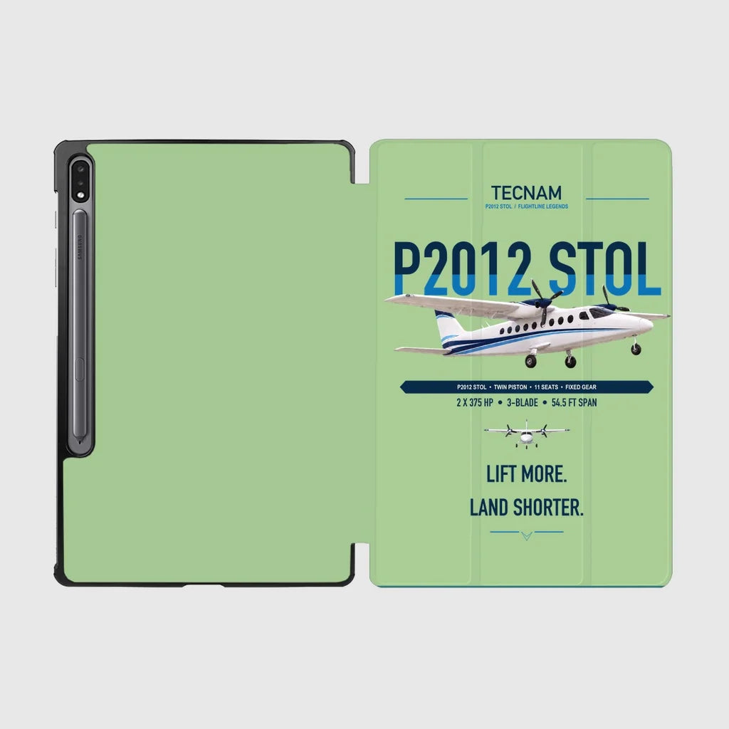 Tecnam P2012 STOL design on light green samsung tablet tablet case