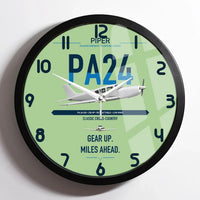 Thumbnail for Piper PA-24-250 Comanche 250 design on light green framed wall clock