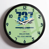 Thumbnail for Boeing 737 MAX 7 design on light green framed wall clock