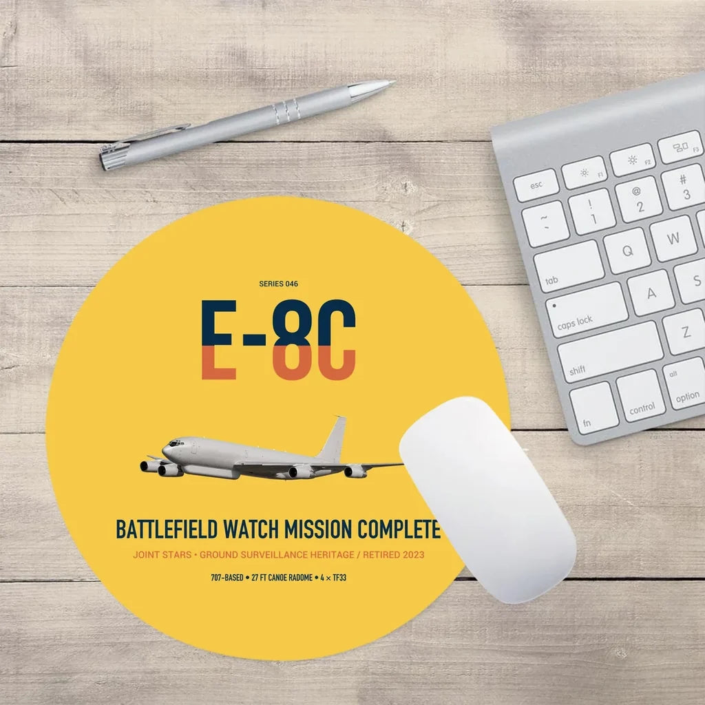 E-8C Joint STARS design on yellow round mouse pad