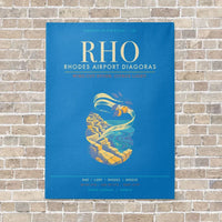 Thumbnail for Rhodes Airport Diagoras RHO - Canvas Framed - Turquoise