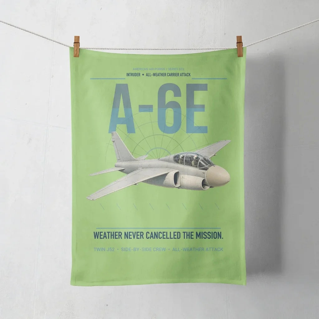 A-6E Intruder design on light green towel