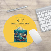 Thumbnail for Sitka Rocky Gutierrez Airport (SIT) design on yellow round mouse pad