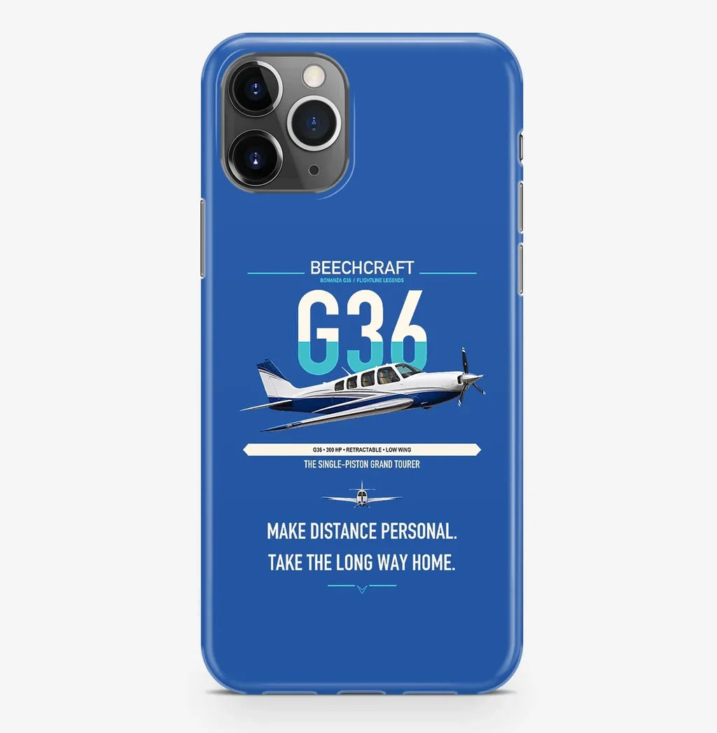 Beechcraft Bonanza G36 design on blue magsafe iphone case, for iPhone Pro Max