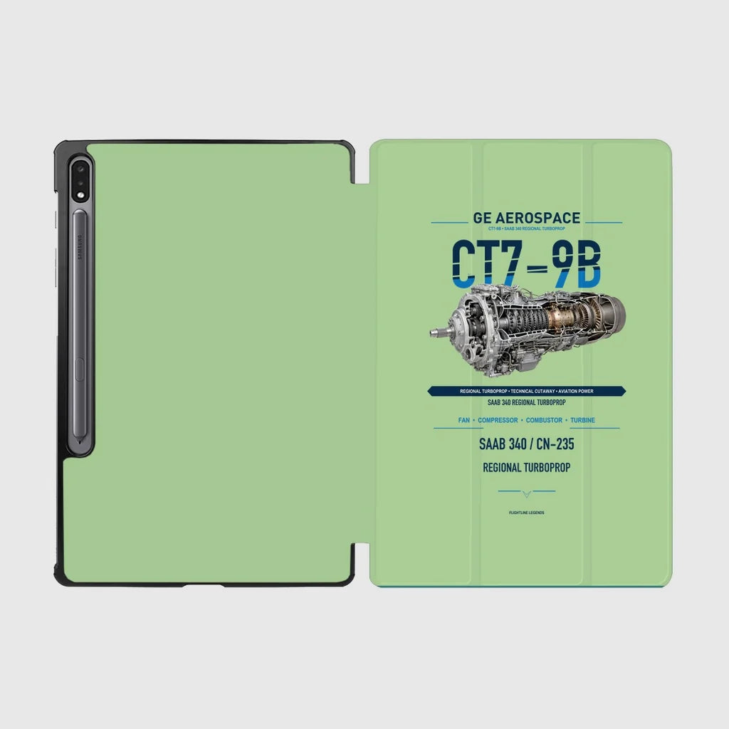 CT7-9B design on light green samsung tablet tablet case