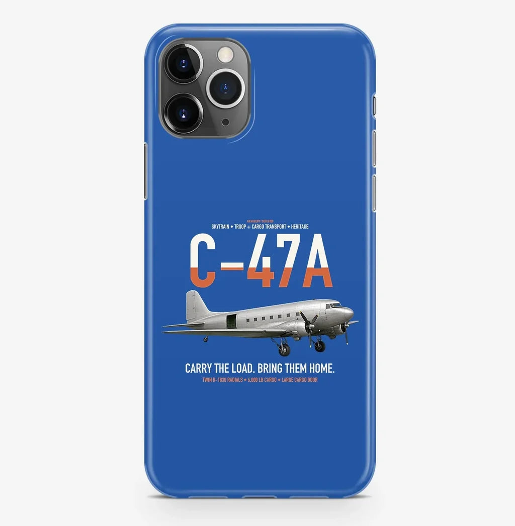C-47A Skytrain design on blue magsafe iphone case, for iPhone Pro Max