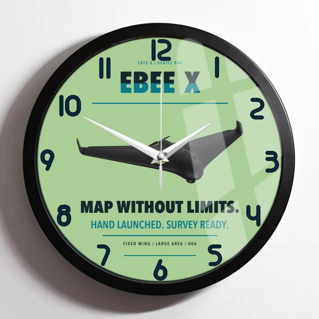 AgEagle eBee X design on light green framed wall clock