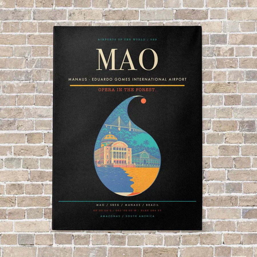 Manaus - Eduardo Gomes International Airport MAO - Canvas No Frame - Black