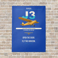 Thumbnail for Piper J-3 Cub vertical canvas print - no frame - blue background