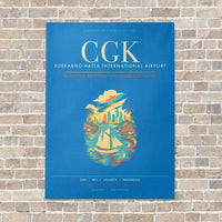 Thumbnail for Jakarta Soekarno-Hatta International Airport CGK - Canvas Framed - Turquoise