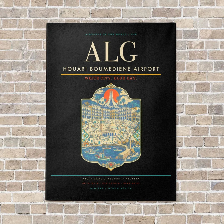 Houari Boumediene Airport ALG - Canvas No Frame - Black