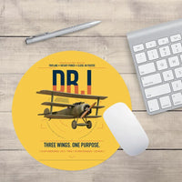 Thumbnail for Fokker Dr.I design on yellow round mouse pad