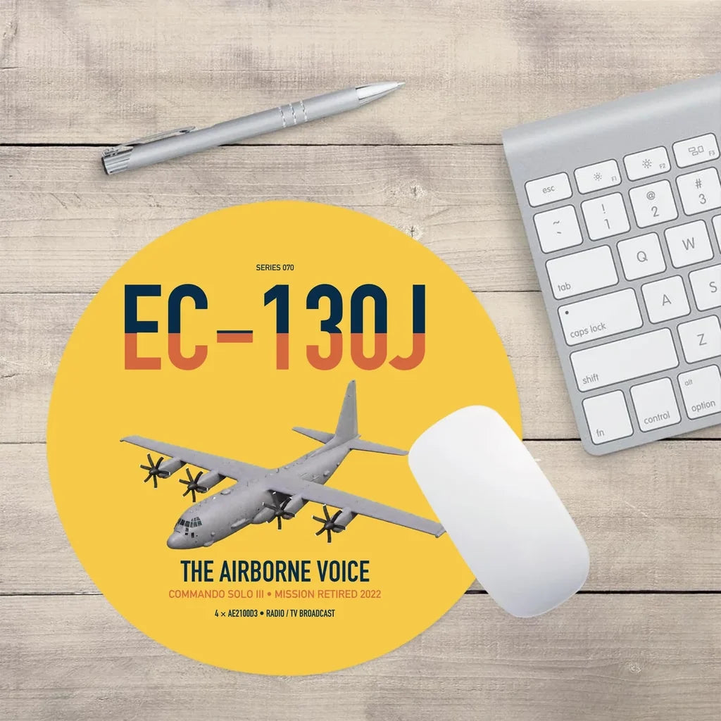 EC-130J Commando Solo III design on yellow round mouse pad