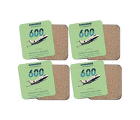 Thumbnail for Bombardier Challenger 600 design on light green 4 pieces set coaster