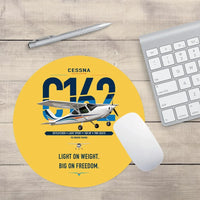 Thumbnail for Cessna 162 Skycatcher design on yellow round mouse pad