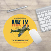 Thumbnail for Supermarine Spitfire Mk IX design on yellow round mouse pad