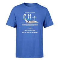 Thumbnail for Cessna Citation CJ1+ design on blue double-side t-shirt, single-side print