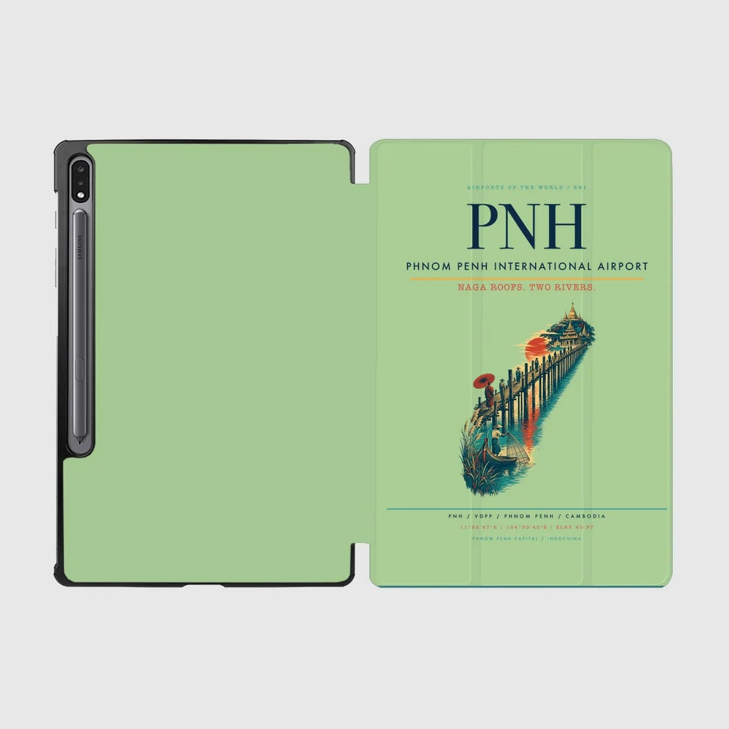 Phnom Penh International Airport (PNH) design on light green samsung tablet tablet case