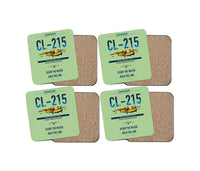 Thumbnail for Canadair CL-215 design on light green 4 pieces set coaster