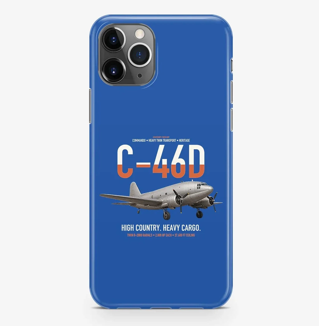 C-46D Commando design on blue magsafe iphone case, for iPhone Pro Max
