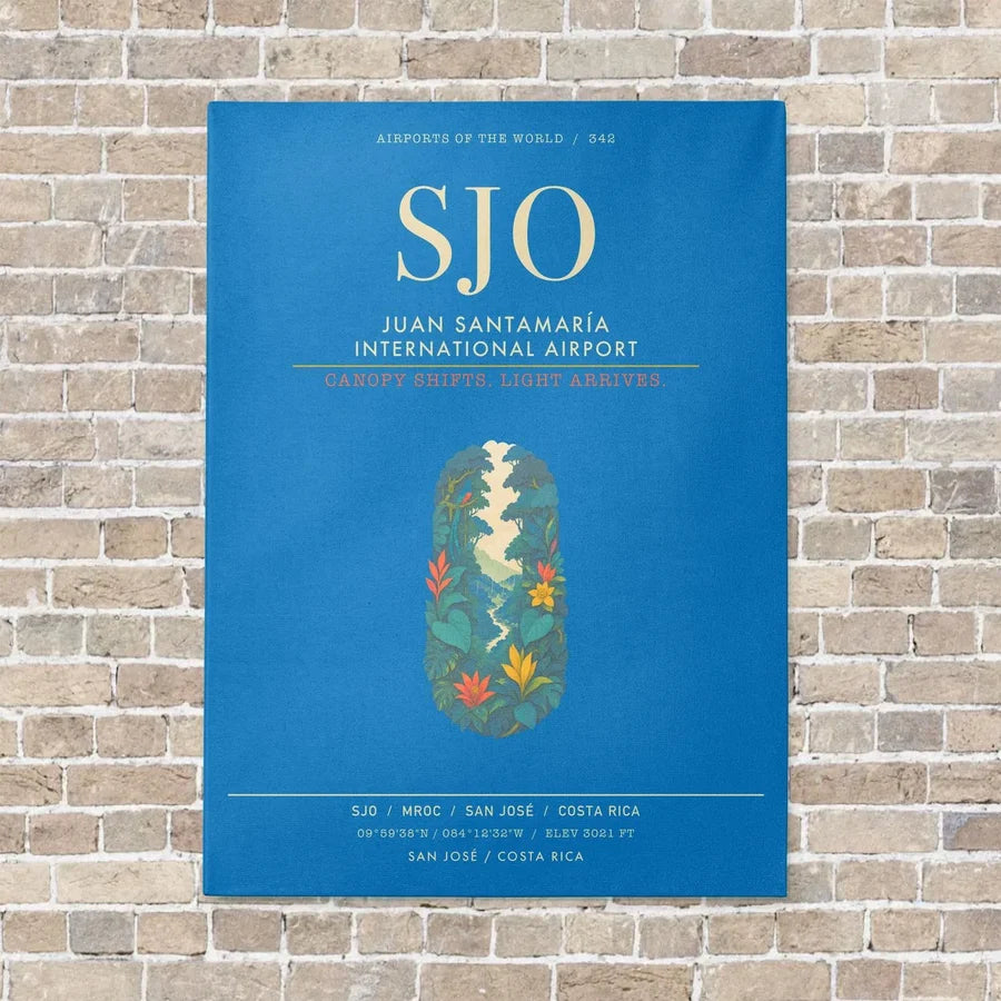 Juan Santamaria International Airport SJO - Canvas Framed - Turquoise