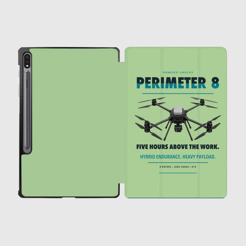 Skyfront Perimeter 8 design on light green samsung tablet tablet case