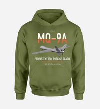 Thumbnail for MQ-9A Reaper design on green army double-side hoodie, single-side print