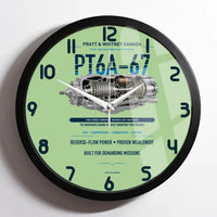 Thumbnail for PT6A-67 design on light green framed wall clock