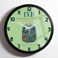Thumbnail for Bagdogra International Airport (IXB) design on light green framed wall clock