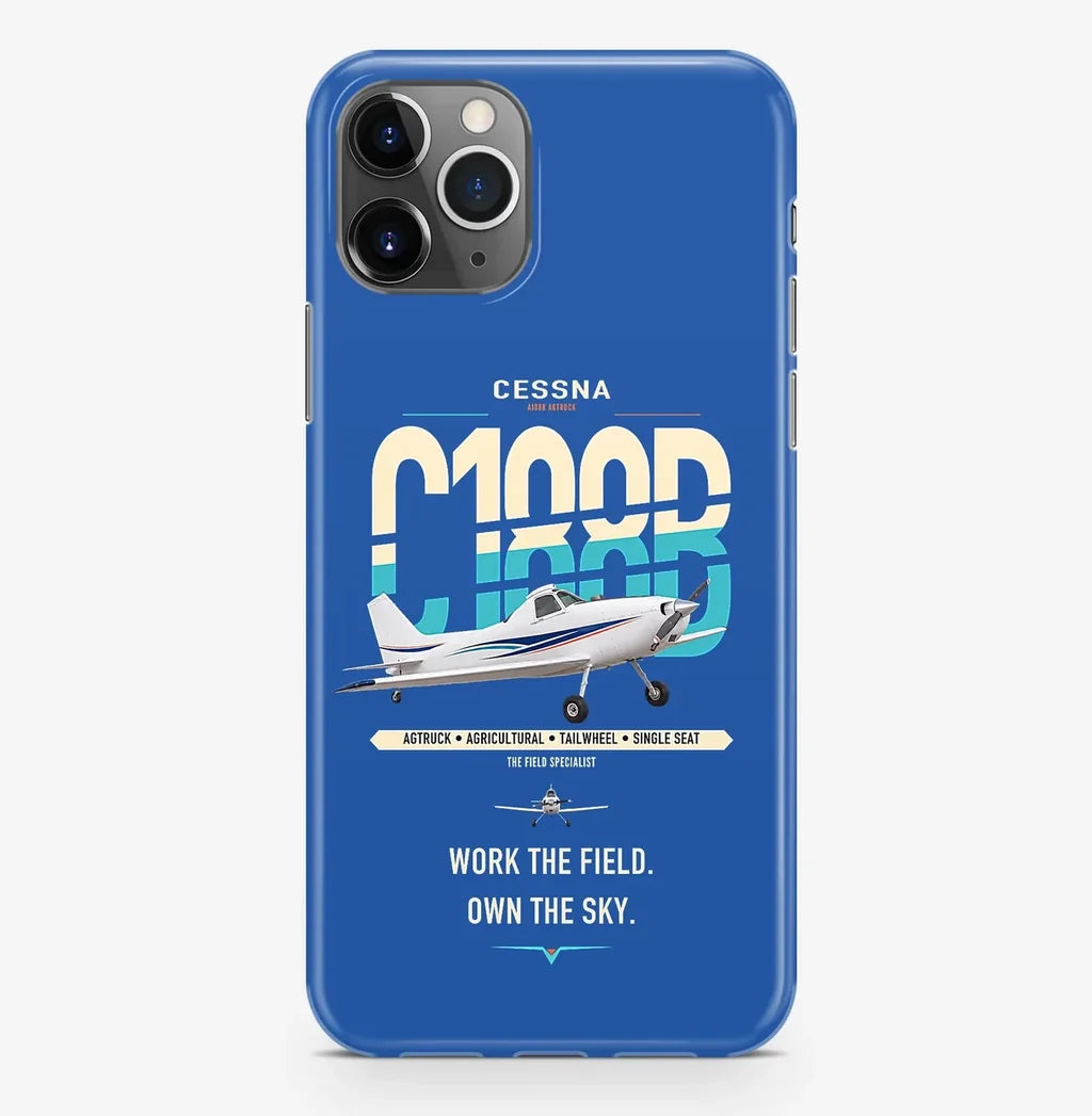 Cessna A188B AgTruck design on blue magsafe iphone case, for iPhone Pro Max