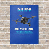 Thumbnail for DJI FPV vertical canvas print - no frame - blue background
