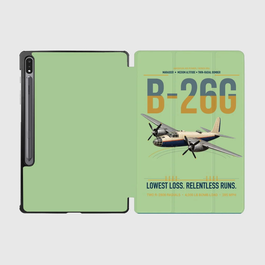 B-26G Marauder design on light green samsung tablet tablet case