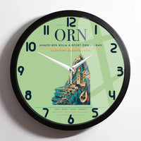 Thumbnail for Ahmed Ben Bella Airport (ORN) design on light green framed wall clock