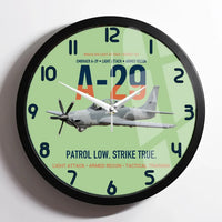 Thumbnail for A-29 Super Tucano Light Attack design on light green framed wall clock