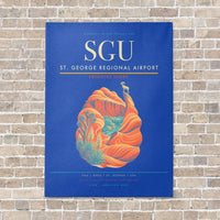 Thumbnail for St. George Regional Airport SGU vertical canvas print - no frame - blue background
