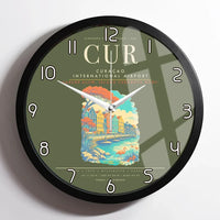 Thumbnail for Curacao International Airport CUR Wall-Clock Framed - Green Army