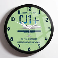 Thumbnail for Cessna Citation CJ1+ design on light green framed wall clock