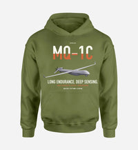 Thumbnail for MQ-1C Gray Eagle ER design on green army double-side hoodie, single-side print