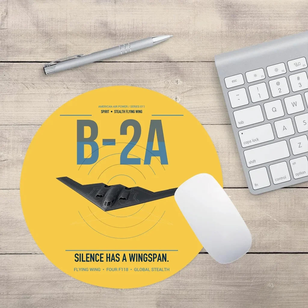 B-2A Spirit design on yellow round mouse pad