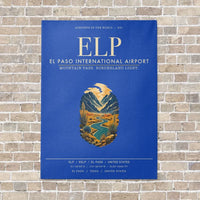 Thumbnail for El Paso International Airport ELP vertical canvas print - no frame - blue background