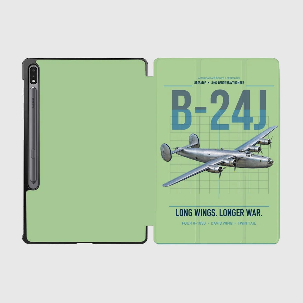 B-24J Liberator design on light green samsung tablet tablet case