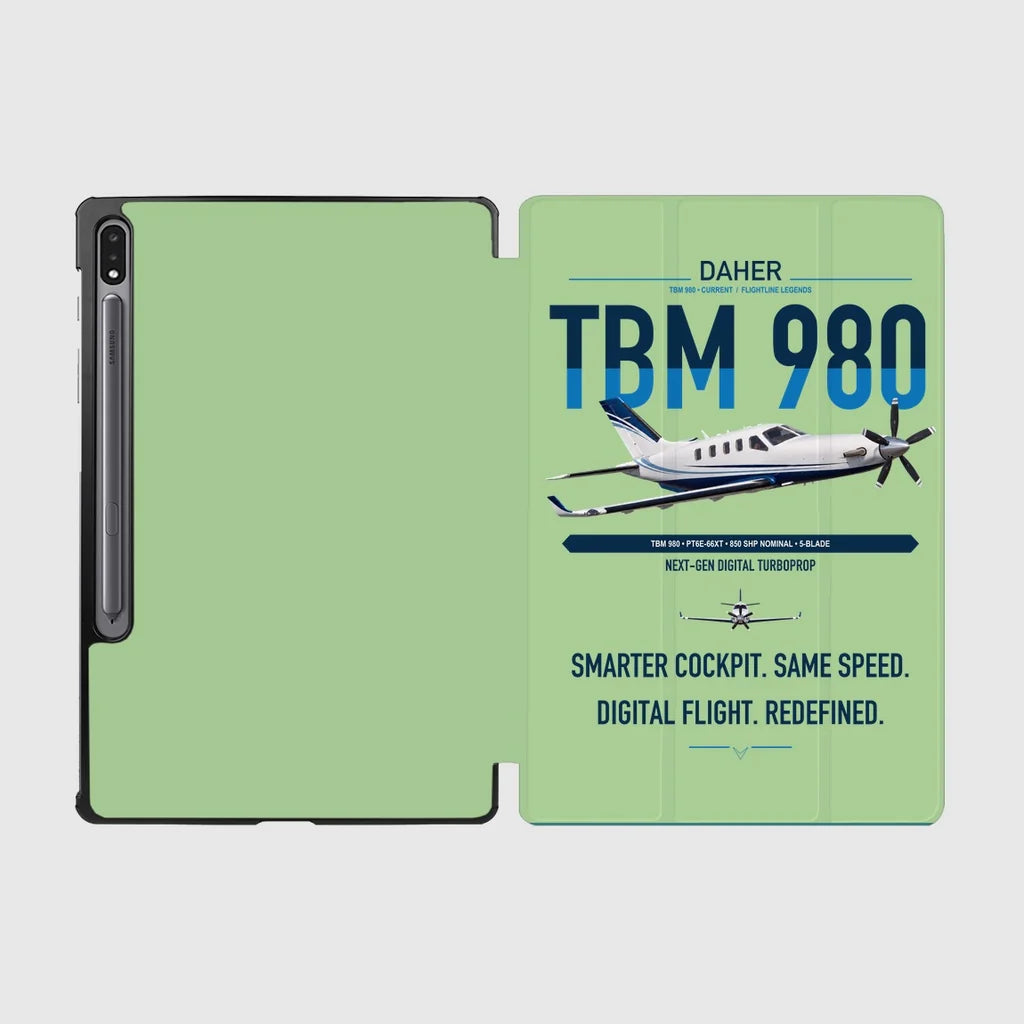 Daher TBM 980 design on light green samsung tablet tablet case