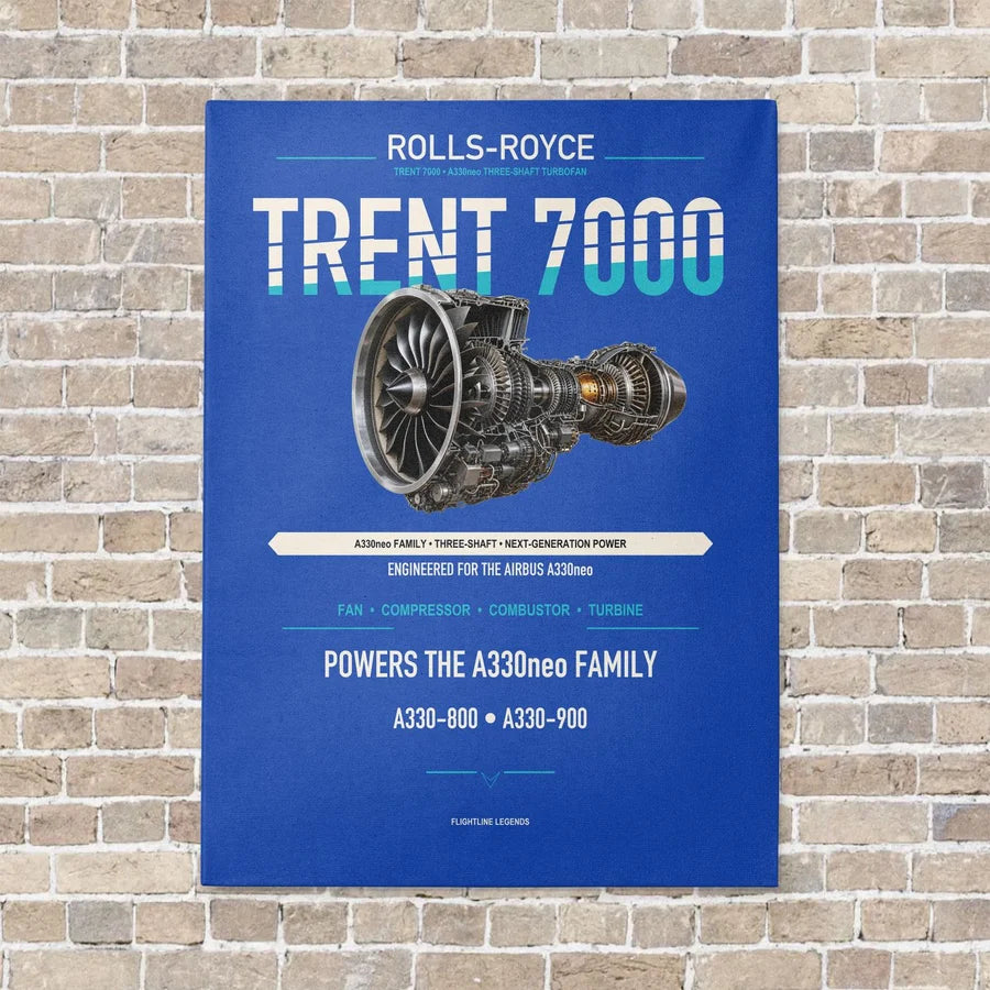 TRENT 7000 vertical canvas print - no frame - blue background