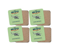 Thumbnail for Leonardo AW159 Wildcat HMA2 design on light green 4 pieces set coaster