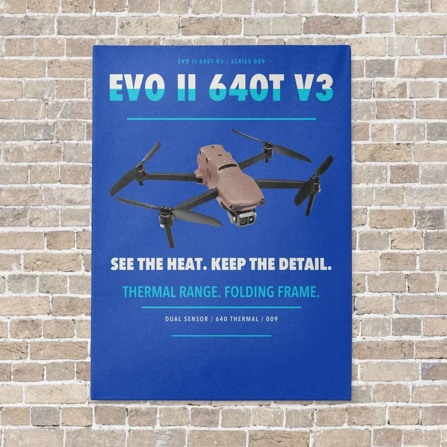 Autel EVO II Dual 640T V3 vertical canvas print - no frame - blue background