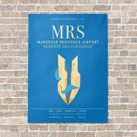 Thumbnail for Marseille Provence Airport MRS - Canvas Framed - Turquoise