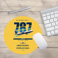 Thumbnail for Boeing 787-10 Dreamliner design on yellow round mouse pad