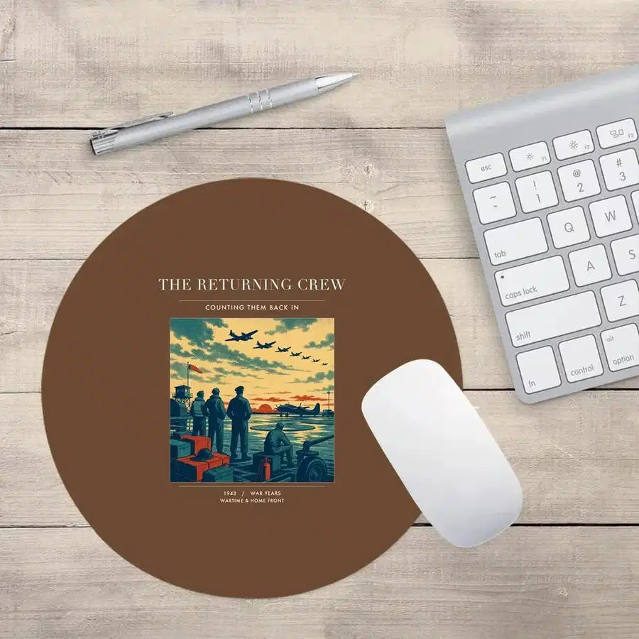 VINTAGE G4519 - The Returning Crew - Designed Mouse Pads design on brown round