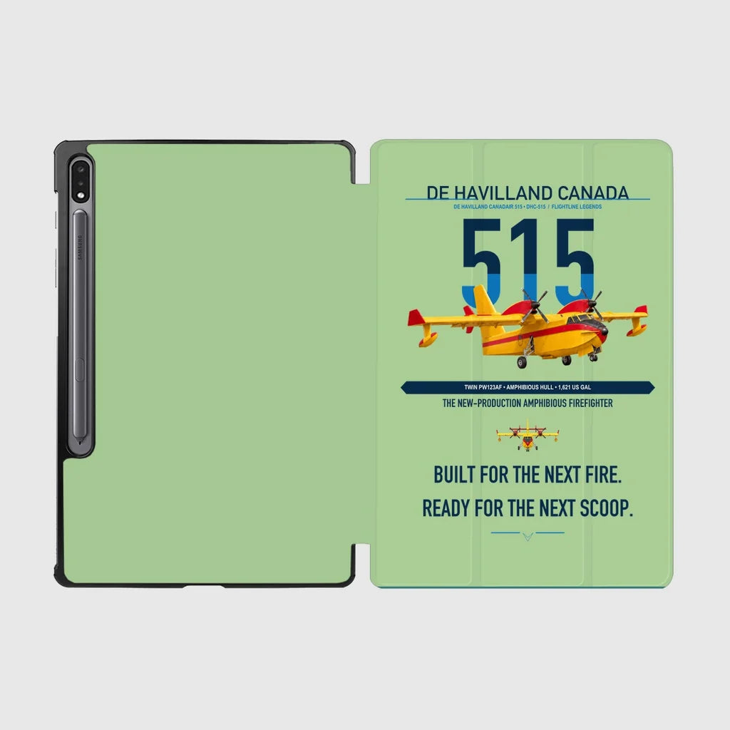 De Havilland Canadair 515 design on light green samsung tablet tablet case